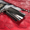 WATSON CROSS LEATHER APPLIQUE RED MOTO VEST