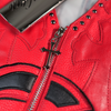 WATSON CROSS LEATHER APPLIQUE RED MOTO VEST