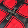 WATSON CROSS LEATHER APPLIQUE RED MOTO VEST