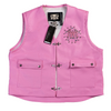 WATSON UNITED WE STAND PINK LEATHER MOTO VEST