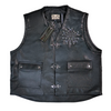 WATSON UNITED WE STAND BLACK LEATHER MOTO VEST
