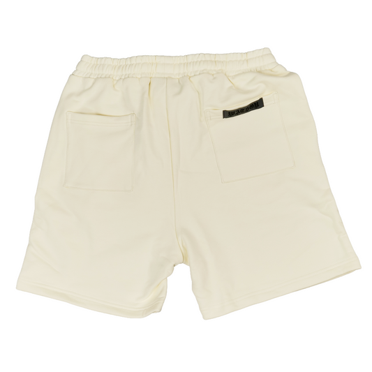WATSON STUDIOS PLATE EMBELLISHED CREAM COTTON SHORTS