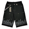 WATSON FLAME BLACK DENIM SHORTS
