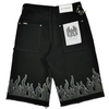 WATSON FLAME BLACK DENIM SHORTS