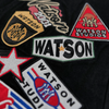 WATSON MULTI PATCH BLACK DENIM SHORTS
