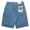 WATSON MULTI POCKET WITH DOUBLE WAIST LIGHT WASH DENIM SHORTS
