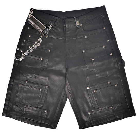 WATSON MULTI POCKET WITH DOUBLE WAIST DARK DENIM SHORTS