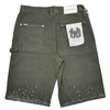 WATSON SPIDERWEB SINGLE STITCHED OLIVE DENIM SHORTS