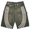 WATSON BENT STRIPES WITH RHINESTONES OLIVE DENIM SHORTS