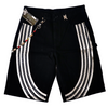 WATSON BENT STRIPES WITH RHINESTONES BLACK DENIM SHORTS