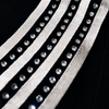 WATSON BENT STRIPES WITH RHINESTONES BLACK DENIM SHORTS
