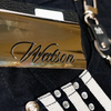 WATSON BENT STRIPES WITH RHINESTONES BLACK DENIM SHORTS