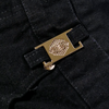 WATSON BENT STRIPES WITH RHINESTONES BLACK DENIM SHORTS