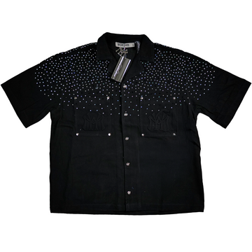 WATSON RHINESTONE SHOWER BLACK DENIM WORK SHIRT