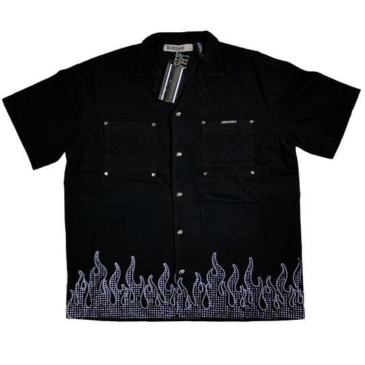 WATSON FLAME BLACK DENIM WORK SHIRT
