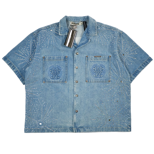 WATSON LIGHT WASH DENIM EMBELLISHED WORK SHIRT