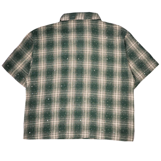 WATSON SPIDER WEB GREEN SHORT SLEEVE FLANNEL SHIRT