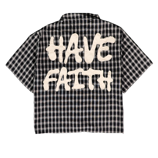 WATSON HAVE FAITH BLACK SHORT SLEEVE FLANNEL SHIRT