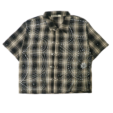 WATSON SPIDER WEB BLACK SHORT SLEEVE FLANNEL SHIRT