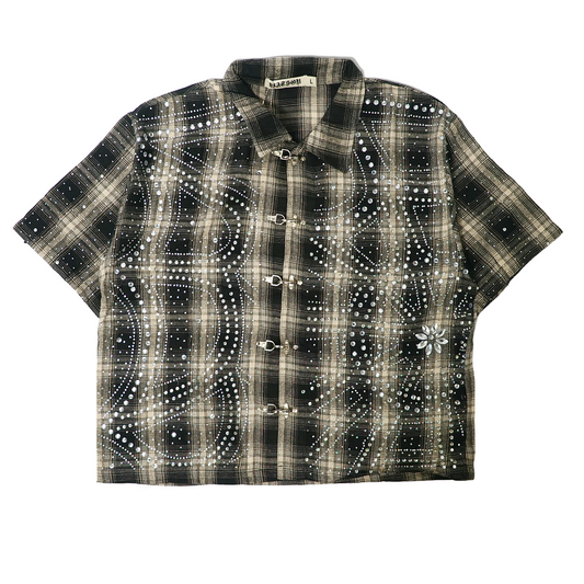 WATSON SPIDER WEB BLACK SHORT SLEEVE FLANNEL SHIRT