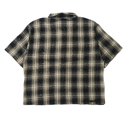 WATSON SPIDER WEB BLACK SHORT SLEEVE FLANNEL SHIRT