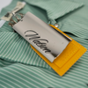 WATSON MULTI APPLIQUE PATCHWORK GREEN PINSTRIPE BUTTON DOWN SHIRT