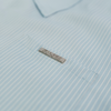 WATSON MULTI APPLIQUE PATCHWORK LIGHT BLUE PINSTRIPE BUTTON DOWN SHIRT