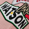 WATSON MULTI APPLIQUE PATCHWORK LIGHT PINK PINSTRIPE BUTTON DOWN SHIRT