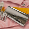 WATSON MULTI APPLIQUE PATCHWORK LIGHT PINK PINSTRIPE BUTTON DOWN SHIRT