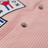 WATSON MULTI APPLIQUE PATCHWORK LIGHT PINK PINSTRIPE BUTTON DOWN SHIRT