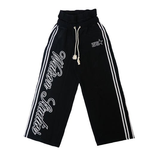 WATSON STUDIOS DOUBLE WAIST BLACK SWEATPANTS