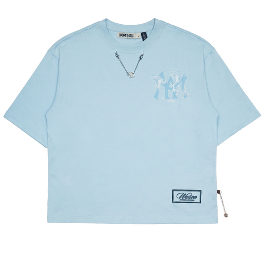WATSON SINGLE STITCHED EMBROIDERED LOGO SKY BLUE TSHIRT