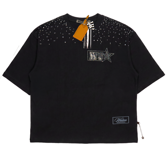 WATSON STUDIOS PLATE EMBELLISHED BLACK TSHIRT