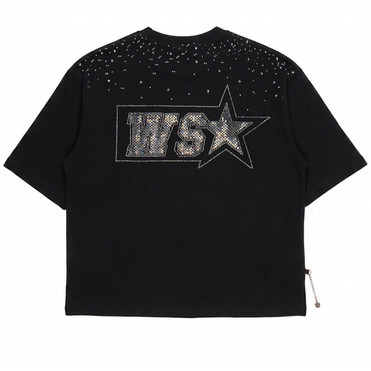 WATSON STUDIOS PLATE EMBELLISHED BLACK TSHIRT