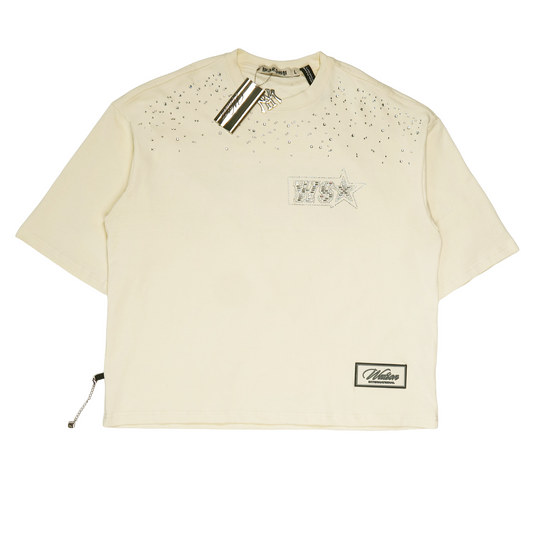 WATSON STUDIOS PLATE EMBELLISHED CREAM TSHIRT