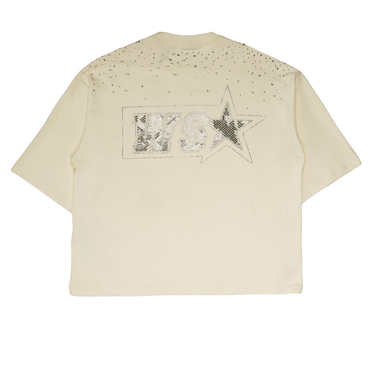 WATSON STUDIOS PLATE EMBELLISHED CREAM TSHIRT
