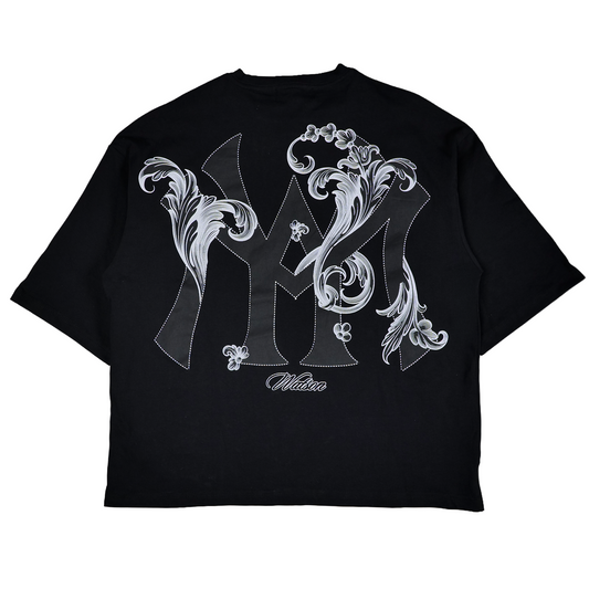 WATSON SINGLE STITCHED EMBROIDERED LOGO BLACK TSHIRT