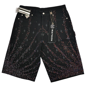 WATSON STARBURST BLACK DENIM SHORTS
