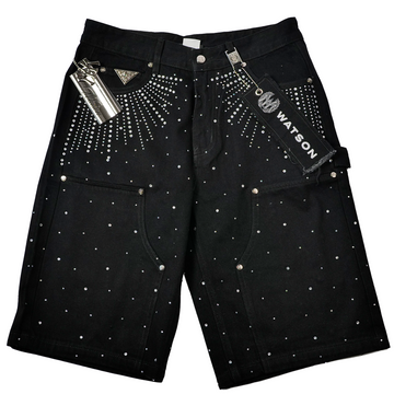 WATSON DANGEL STONES BLACK DENIM SHORTS