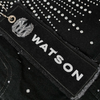 WATSON DANGEL STONES BLACK DENIM SHORTS