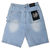 WATSON FLOWER STONES LIGHT BLUE DENIM SHORTS