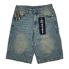 WATSON GLITTER DARK BLUE WASH DENIM SHORTS