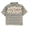 WATSON STUDIOS DISTRESSED GREEN SHORT SLEEVE FLANNEL SHIRT