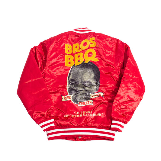 BROS BBQ FRIDAY AFTER NEXT SATIN JACKET RED