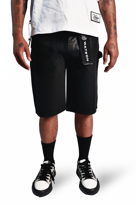 WATSON BLACK DENIM SHORTS