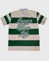 SHORT SLEEVE RUGBY POLO (CREAM/GREEN)