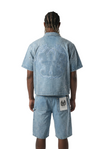 WATSON LIGHT WASH DENIM EMBELLISHED WORK SHIRT