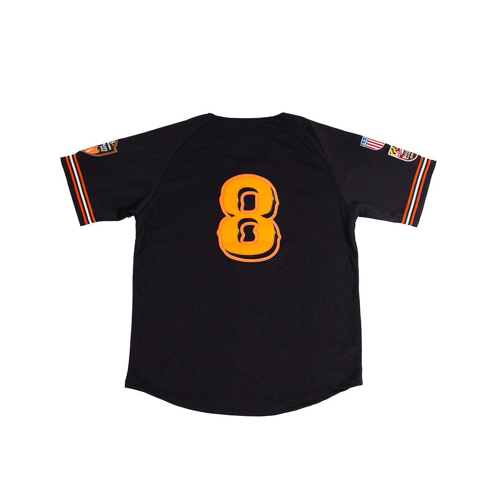 BALTIMORE BLACK SOX BUTTON DOWN BATTING PRACTICE JERSEY BLACK/ORANGE - Allstarelite.com