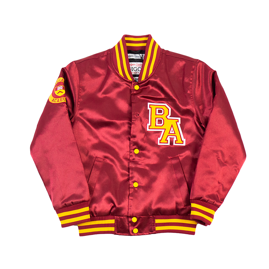 BEL-AIR ACADEMY WILL SMITH SATIN JACKET MAROON - Allstarelite.com