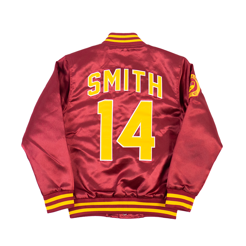 BEL-AIR ACADEMY WILL SMITH SATIN JACKET MAROON - Allstarelite.com